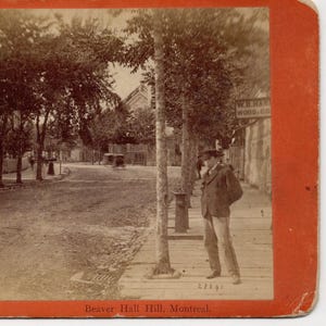 Carte stéréo originale de Montréal, vers la colline du Beaver Hall, vers 1875
