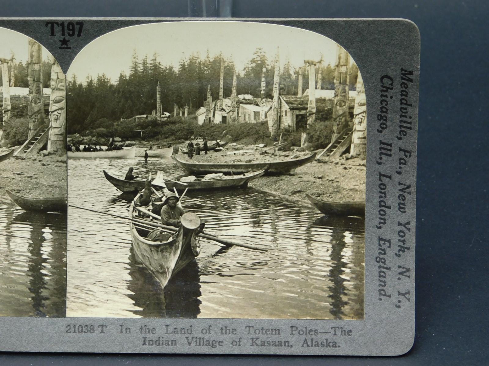 Circa 1910 Totem Poles and Indian Village of Kasaan Alaska Tlingit ...