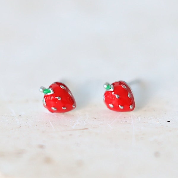 Strawberry Earrings - Etsy