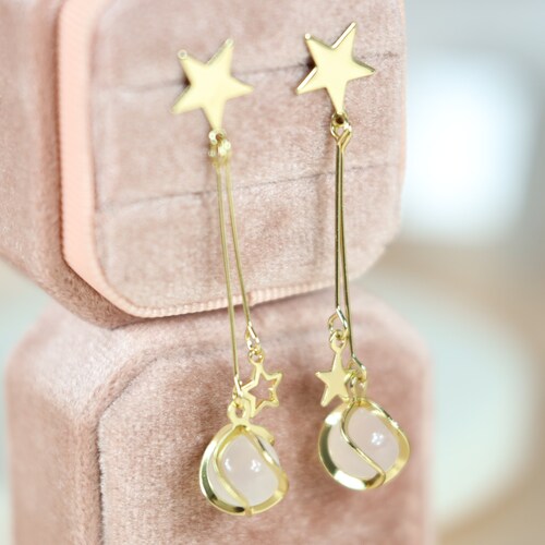 Cat Eye Earrings Gemstone Earrings Opal 