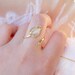 Flower rings, Gold tulip ring, cat's eye stone rings, Stackable ring, Cluster ring, Dainty stackable rings, adjustable ring, open ring, rose 