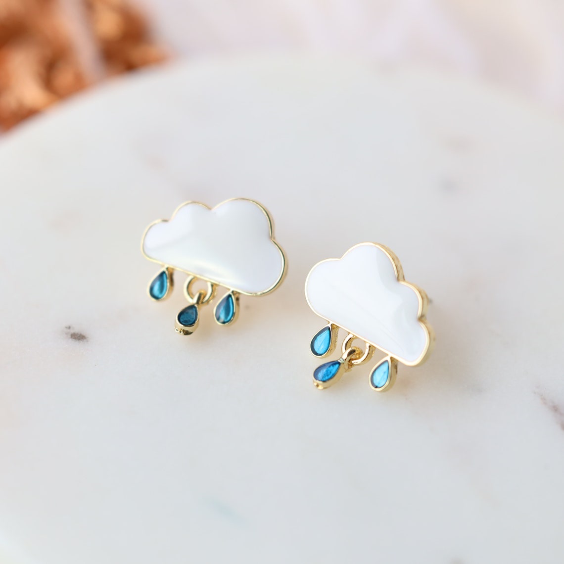 Cloud rain earrings Clearance