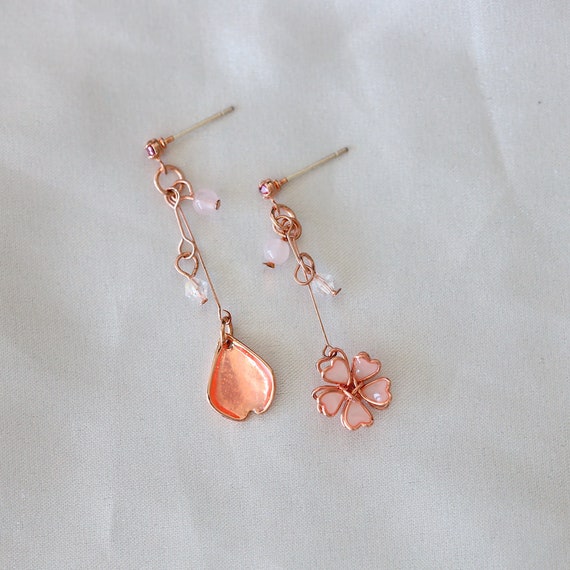 Peach Blossom Crackle Drop Hook Earrings Choose Setting -  Finland