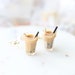 Bubble tea earrings, boba tea earrings, tapioca tea earrings, miniature food, bubble tea, drink earrings, food earrings, kawaii earrings 