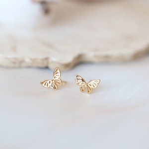 Butterfly Earrings Butterfly Stud Earrings Silver Butterfly - Etsy