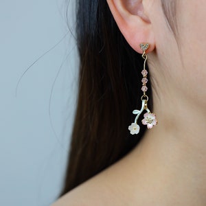 Cherry Blossom Earrings Flower Earrings Sakura Earrings - Etsy