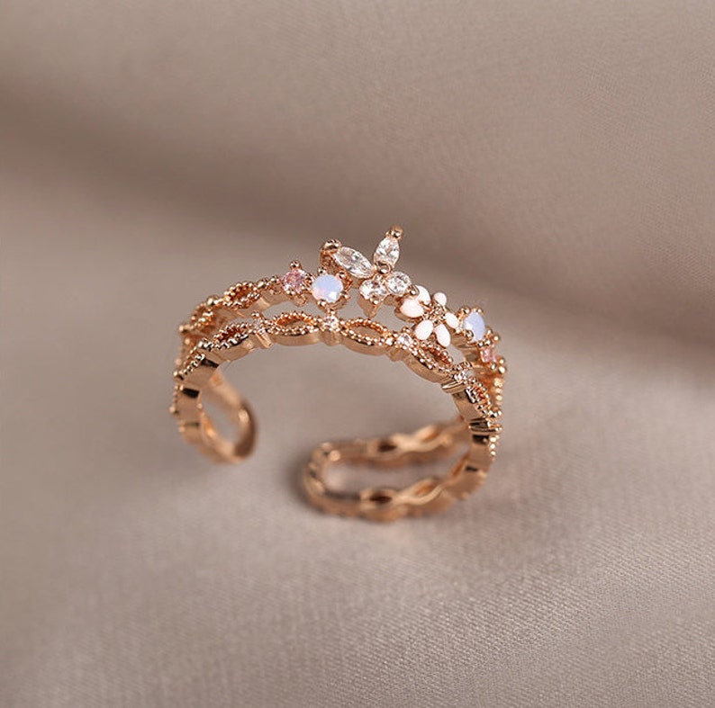 Butterfly Rings Crescent Rings Stackable Rings Adjustable Etsy Canada