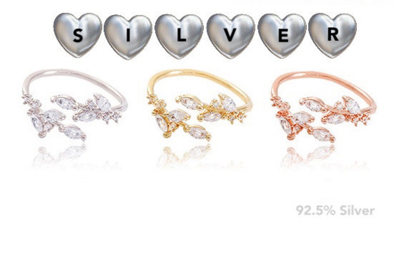 Olive leaf rings open rings stackable rings adjustable Etsy