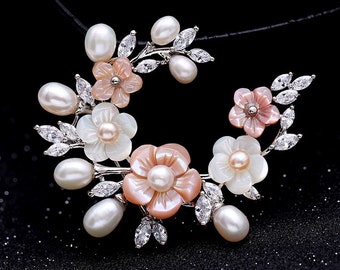 Broche de perlas de doble cabeza Broche de perlas de doble cabeza