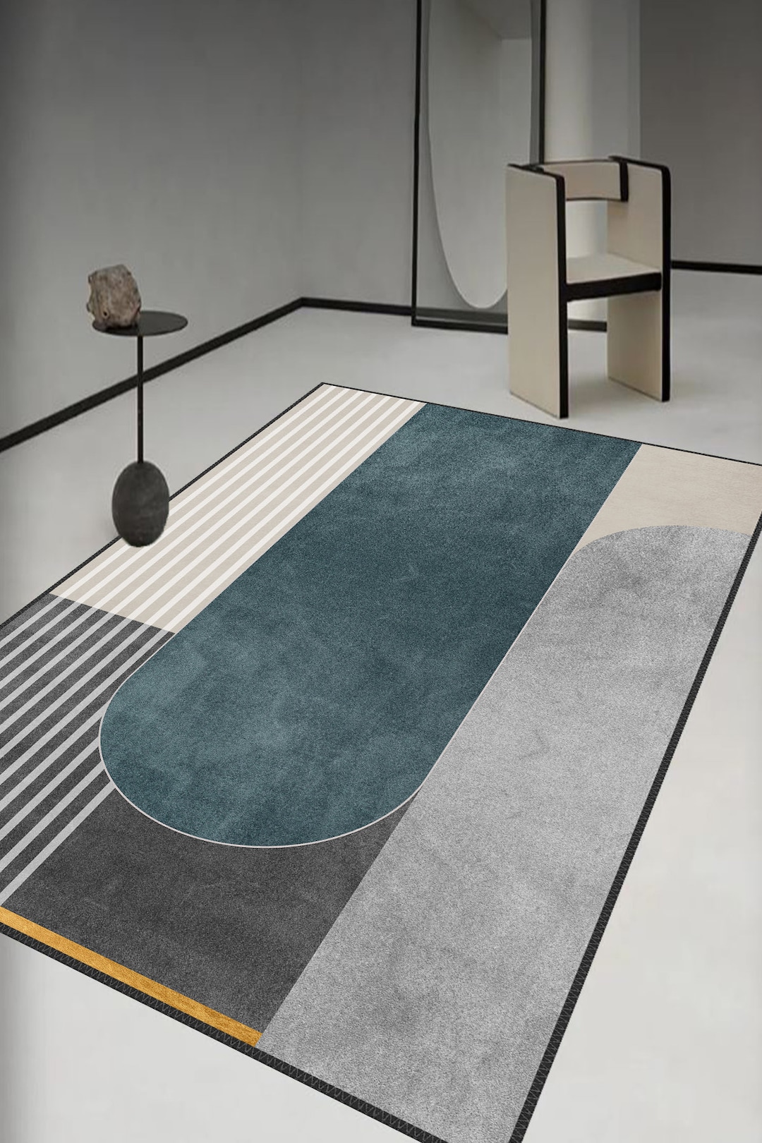 Nordic Style Irregular Rug Modern Area Rug White Living Room - Etsy