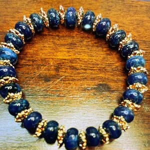 Golden Blue lepidolite bracelet