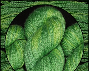 Hand Dyed Sport Yarn, Green Lime Bamboo Merino Baby Wool, Variegated Yarn, 2 Ply, 100g 262 yards