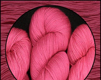 Pink Superwash Merino Nylon Sock Yarn, Rose Fingering Wool, 4 Ply Hand Dyed Yarn, Coral Tonal Wool, Canada Yarn