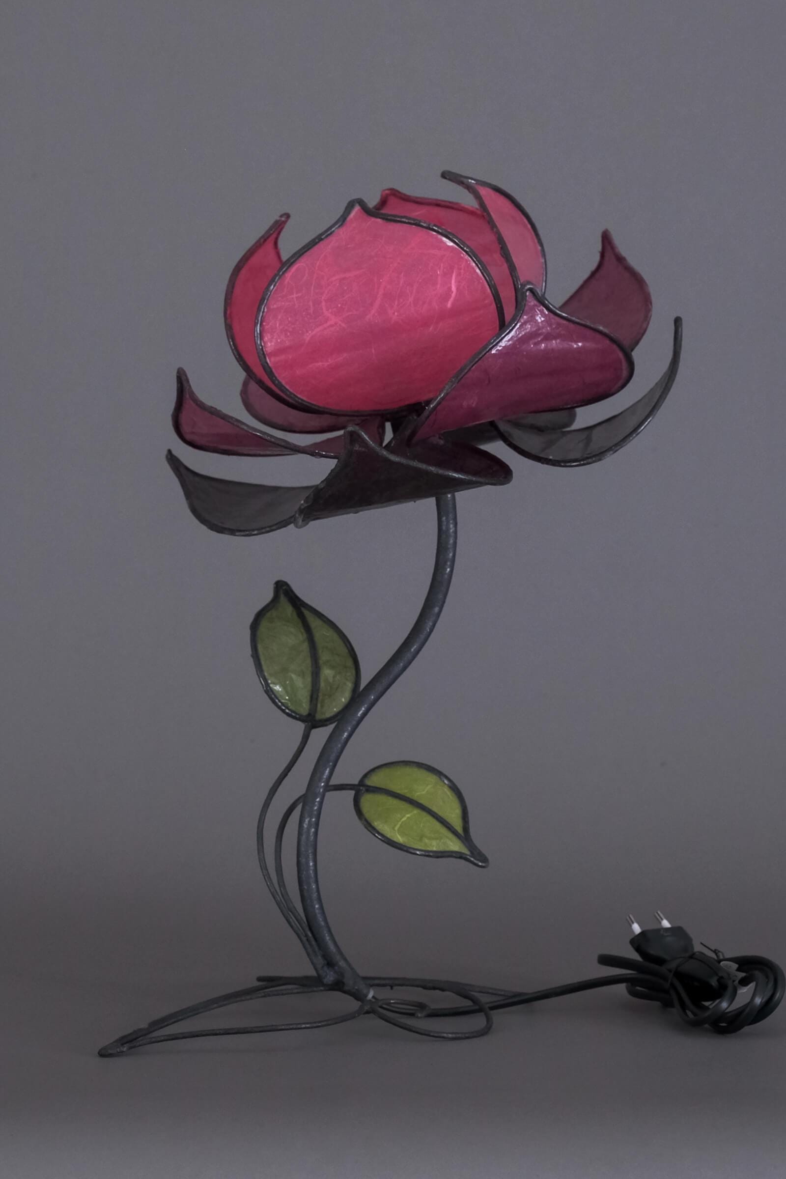 Pink Lotus Flower with stem, Flower Lamp, Flower Lights, Fairy Lights, Paper Lamp, Pink Lamp, Table Lamp, Desk Lamp,Bedside Lamp, Craft Lamp
