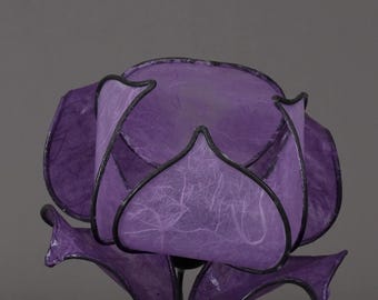 Little Purple Lotus Flower , Flower Lamp, Flower Lights, Fairy Lights, Paper Lamp, Purple Lamp, Table Lamp, Desk Lamp,Bedside Lamp