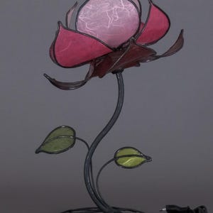Light Pink Lotus Flower with stem, Flower Lamp, Flower Lights, Fairy Lights, Paper Lamp, Purple Lamp, Table Lamp, Desk Lamp,Bedside Lamp