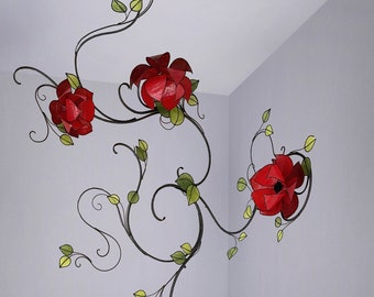 Wall \ ceiling climbing lamp with branches and Lotus flowers