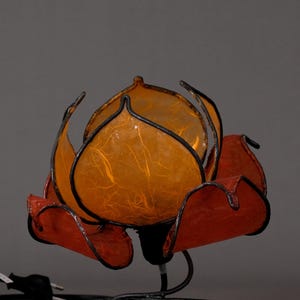 Little Orange Lotus Flower Lamp, Flower Lamp, Flower Lights, Fairy Lights, Paper Lamp, Orange Lamp, Table Lamp, Desk Lamp,Bedside Lamp