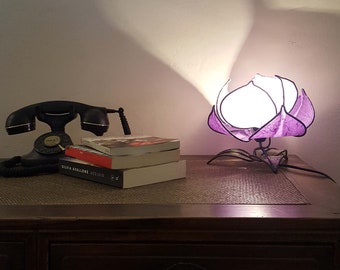 Lotus Flower Lamp, Flower Lamp, Flower Lights, Fairy Lights, Paper Lamp, Purple Lamp, Table Lamp, Desk Lamp,Bedside Lamp, Craft Lamp