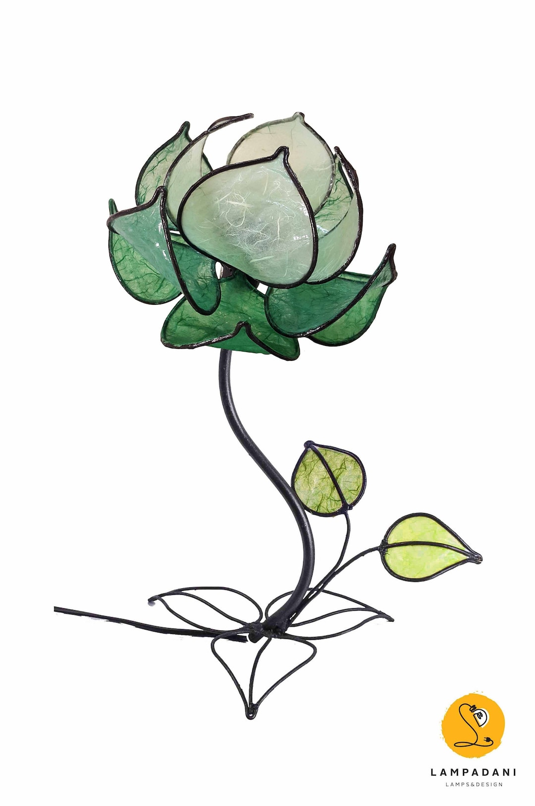 Green Lotus Flower Lamp, Flower Lamp, Flower Lights, Fairy Lights