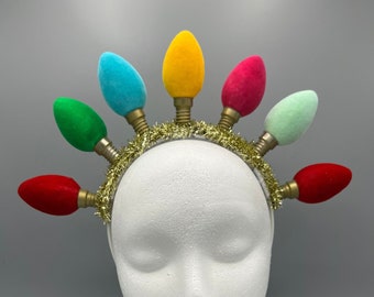 Christmas Fascinator / Christmas Lights Headband / Holiday Headband / Ugly Sweater Party Headpiece / Christmas Headpiece / Holiday Crown