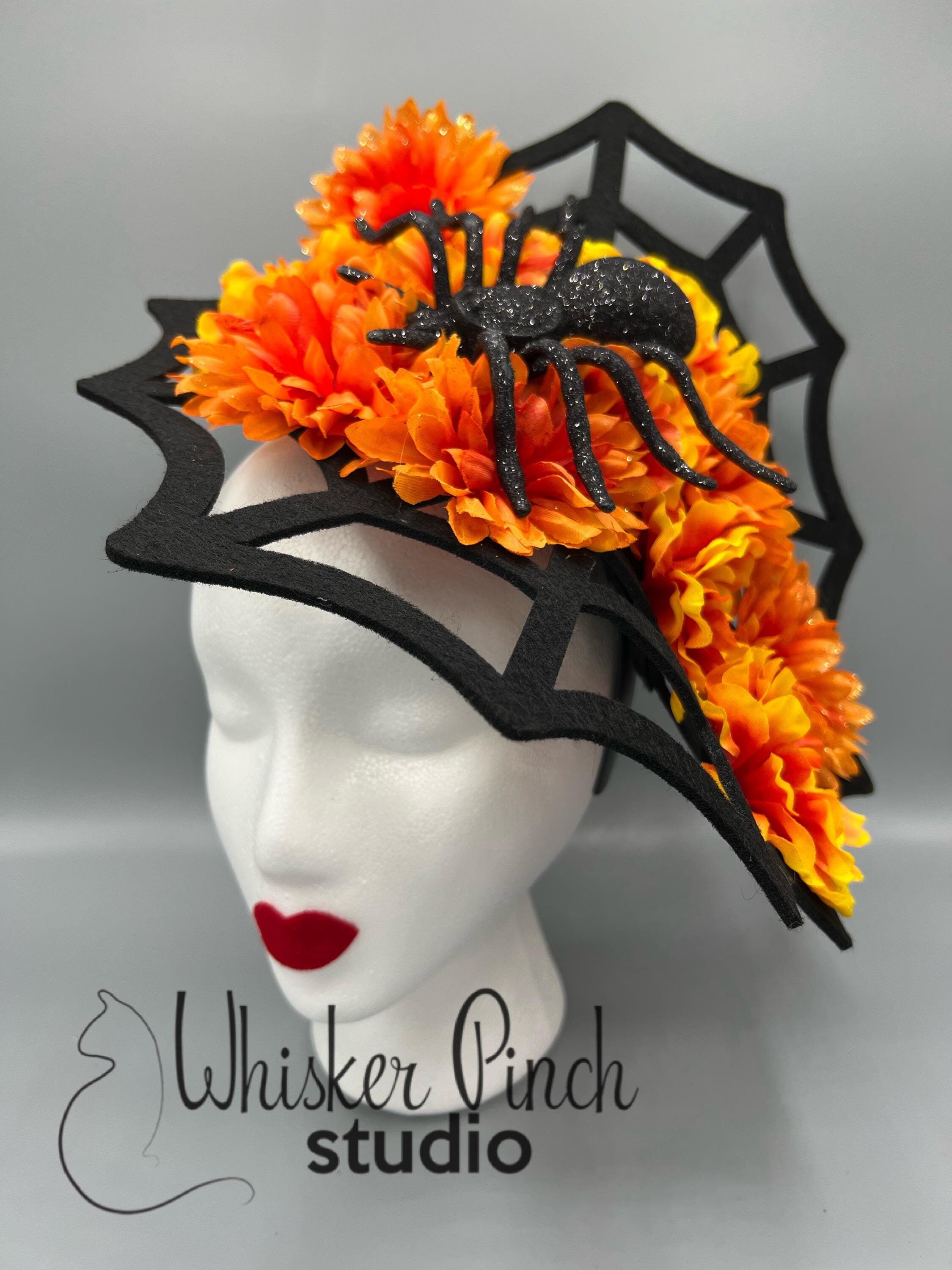 Serre-tête De Sorcière Halloween – Motif Rose Et Toile D’araignée, En Feutre, Pour Femme Et Fille, Accessoire Fête