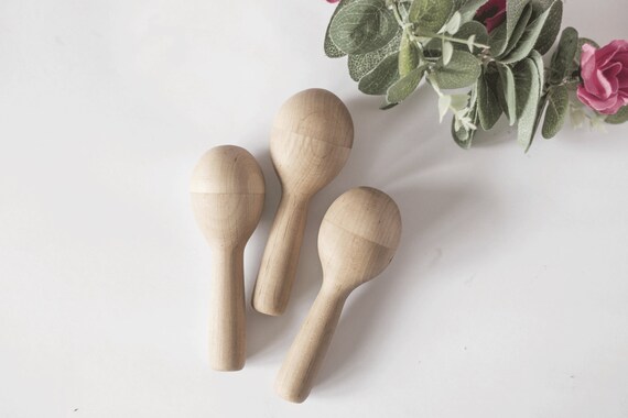 wooden baby maracas