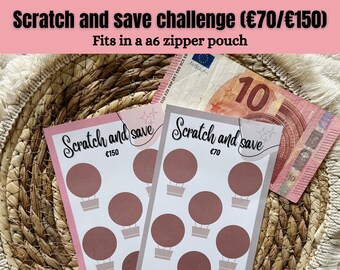 Scratch and save challenges for A6 budget binder | a6 zipper pouch | budget planning | physical product