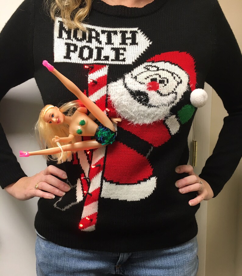 Small/Medium/Large-3D Stripper Santa North Pole-Lights Dirty | Etsy