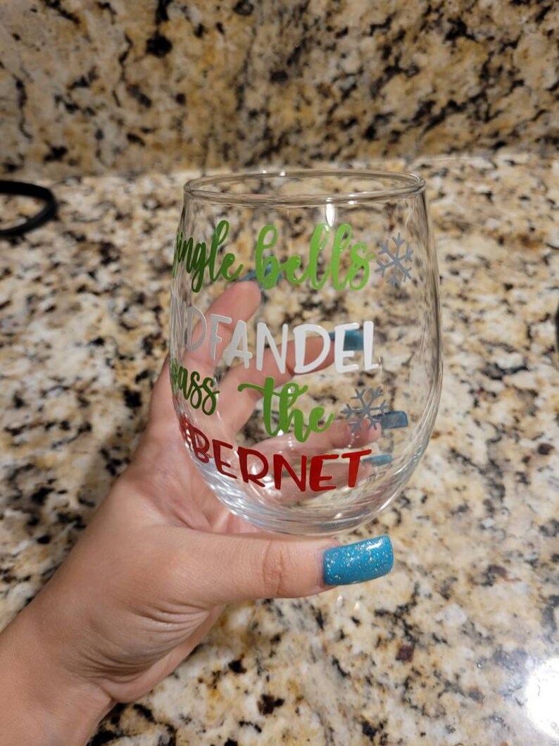 Jingle Bells Zinfandel Pass The Christmas Wine Glass Etsy