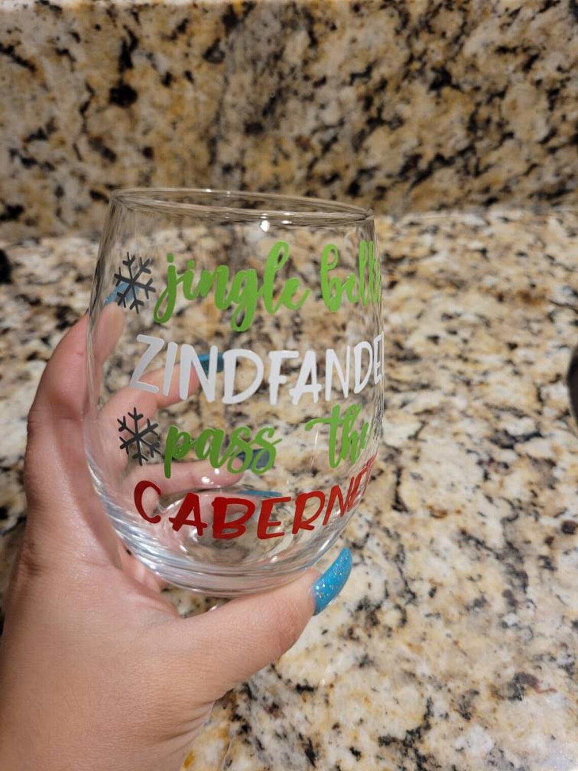 Jingle Bells Zinfandel Pass The Christmas Wine Glass Etsy