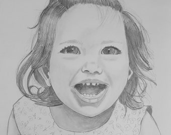Custom Pencil Portraits, Hand Drawn Portraits, Drawing from Photo