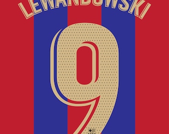 Lewandoski Name Number Barcelona Home Kit Heat Transfer