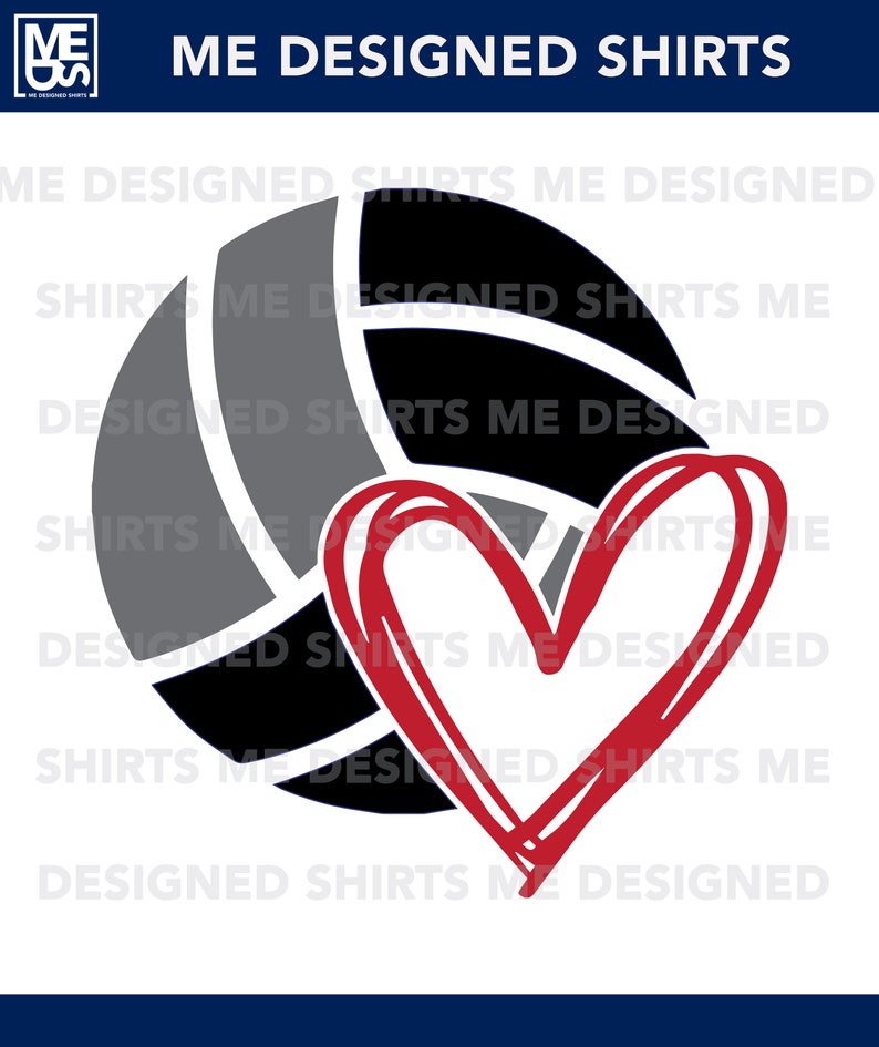 Volleyball With Heart Svg Cricut/silhouette Cut Files team Etsy