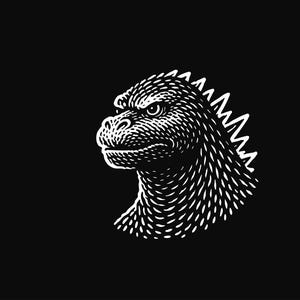 Godzilla vector T shirt design. King of the Monsters EPS PNG. Japanese Monster Head. Download it Now