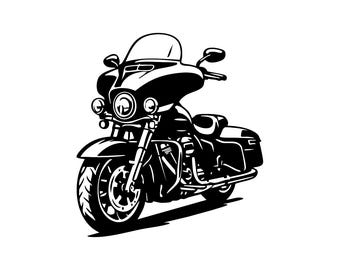 Harley Davidson Tourer Vektorgrafik: Motorrad-Design (AI, EPS, PNG)