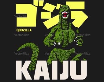 Projekt koszulki z motywem Godzilli: Król potworów Kaiju (EPS, PNG)