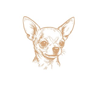 Chihuahua Vector Graphic | Cute Dog Clipart | PNG, EPS, AI | Pet Face Illustration for Sublimation and Crafting