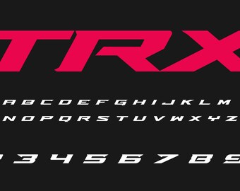 Czcionka TRX Dodge Ram Łatwa instalacja: Naklejki Off Road Alphabet (do pobrania w wersji cyfrowej)