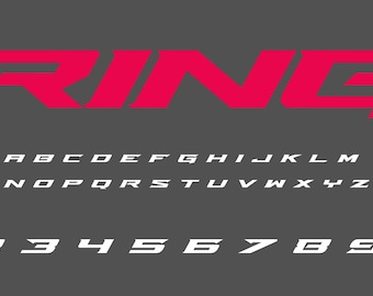 Czcionka Fight Font Aggressive Sport OTF w formacie: Ring Alphabet Lettering (pobieranie cyfrowe)