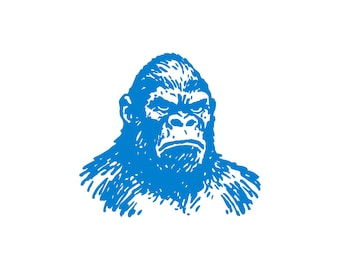 King Kong Head Vector: Gorilla T-Shirt Design (EPS, PNG)
