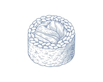 Sushi Roll Vector Graphic: Japanese Food Illustration (PNG, EPS, AI)
