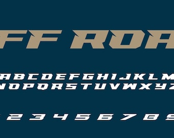 Format wektorowy Off Road Czcionka alfabetu: Auto Lettering Typography (pobranie cyfrowe)