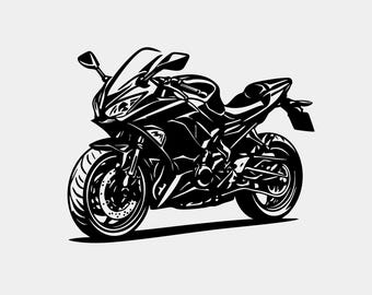 Kawasaki Ninja Vektorgrafik: Sport Fahrrad Clipart (AI, EPS, PNG)