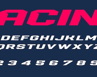 Racing Font Vector: Aggressive Sportscar Alphabet (Digital Download)