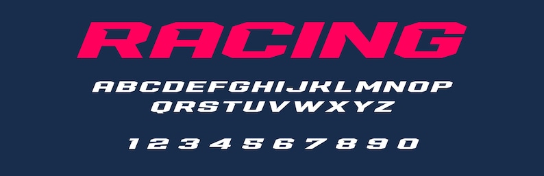 Abc Racing Font Racing Font Vector: Aggressive Sportscar Alphabet (digital Download) - Etsy