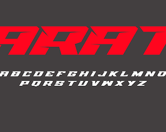 Czcionka Karate OTF i format wektorowy EPS: Aggressive Fight Alphabet (pobranie cyfrowe)