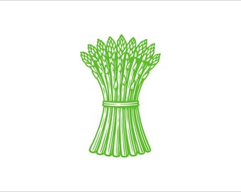 Hand-Drawn Asparagus Vector: Farmhouse Kitchen Clipart (EPS, AI, PNG)