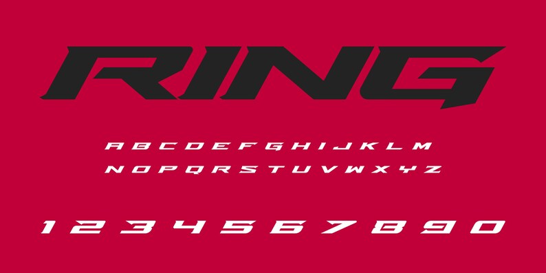 Ring Font Vector Aggressive Fight Fonts for UFC Fighter High Resolution ...