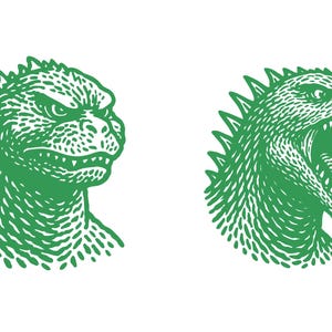 Godzilla Head vector T shirt design. King of the Monsters EPS PNG. Godzila Drawing Download it Now